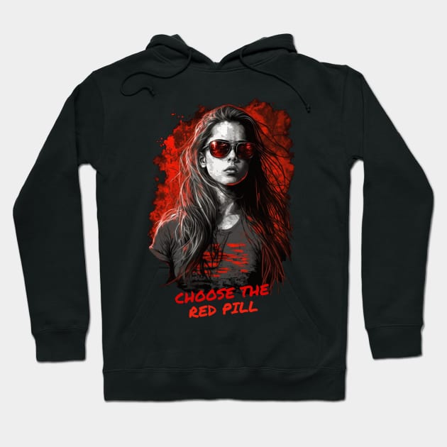 Red Pill Girl Hoodie by infernoconcepts